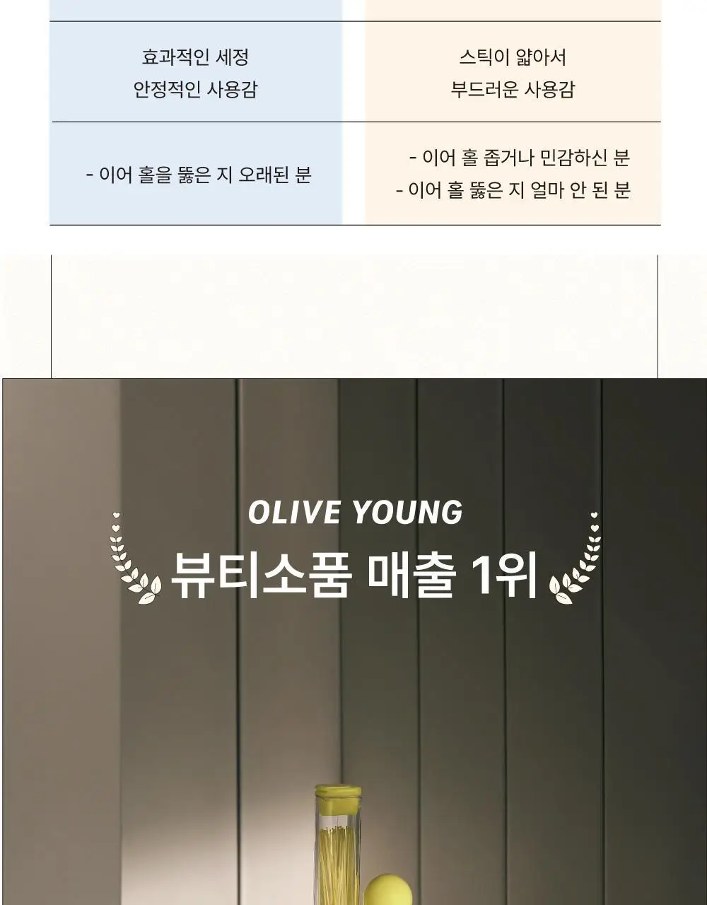 [이어홀 냄새제거/단독기획] 바디바 이어스틱(피어싱 홀 클리너, 귀걸이구멍 클렌징) 60개입 상세페이지 5